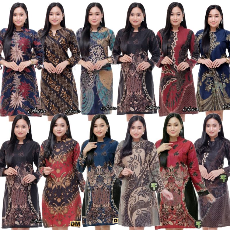 Terlaris Serut Genes Jelita Tunic Navbor Yelbor Whitbor Atasan Tunik Batik Wanita Modern M L Xl Xxl