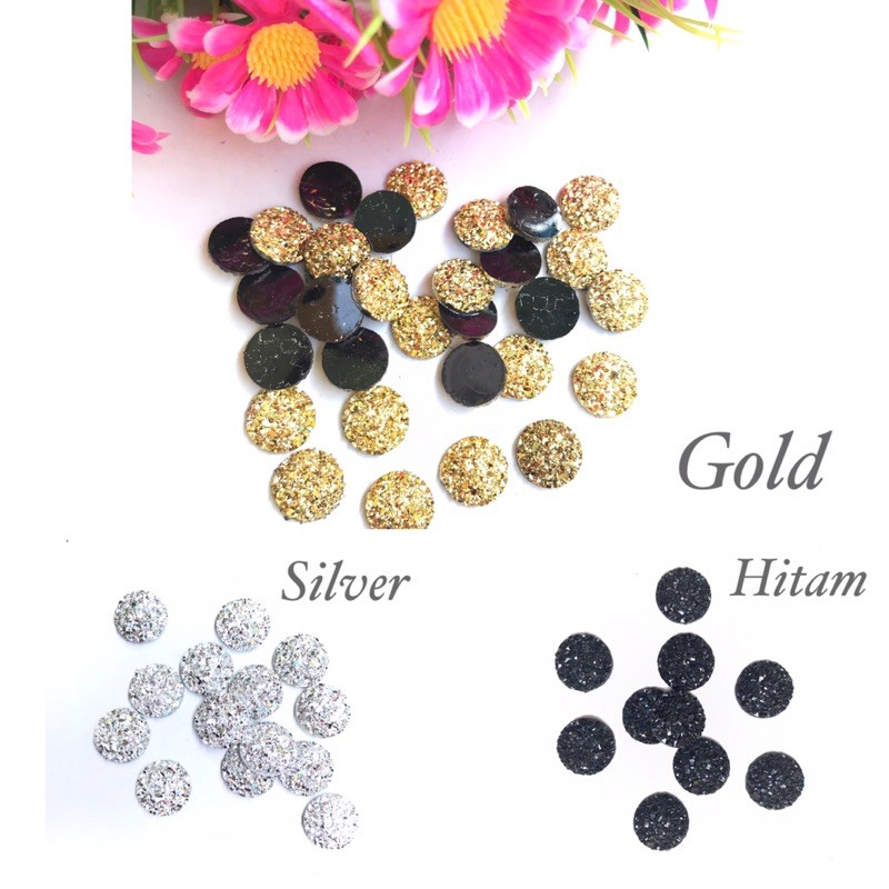 Circle Dot 12mm isi 10pcs Bahan Alloy Bahan Craft Bahan Tasbih Digital