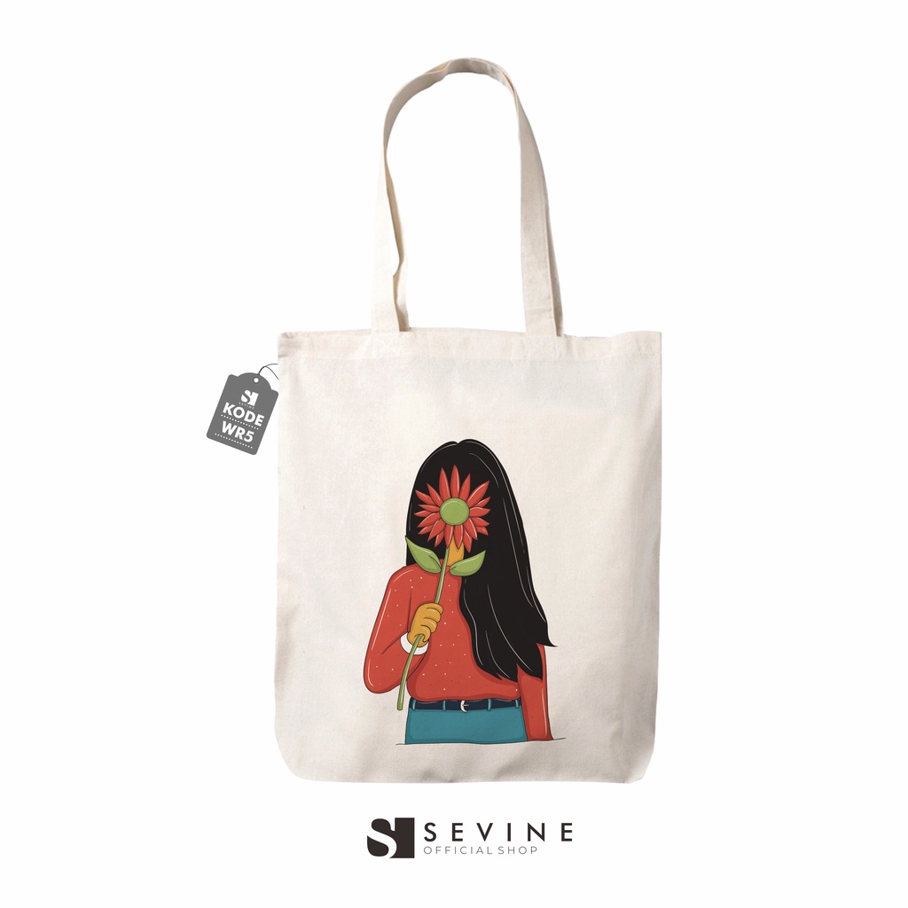 Sevine Totebag Drill Tas Fashion Wanita Tote Bag Resleting Desain Simple - WR