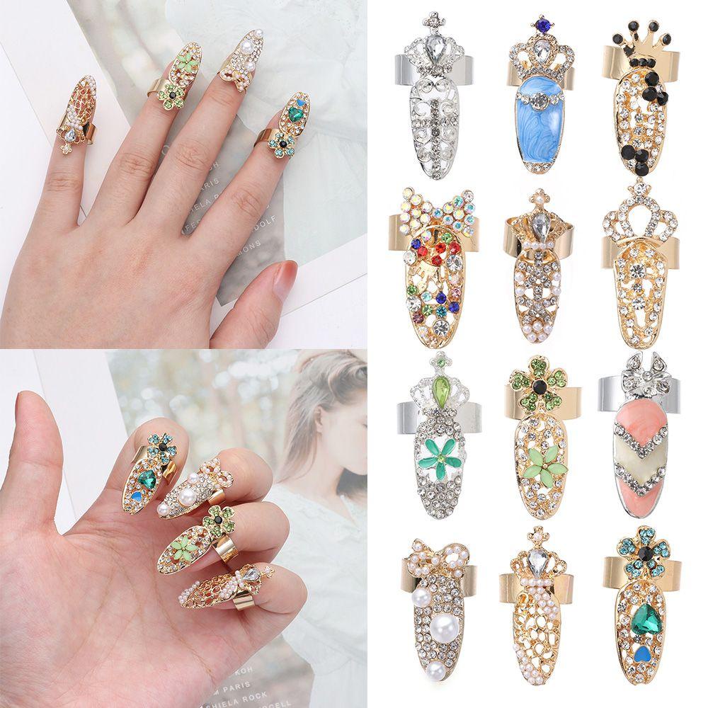 R-flower Nailnails Ring Statement Untuk Hadiah Perhiasan Wanita Crown Flower