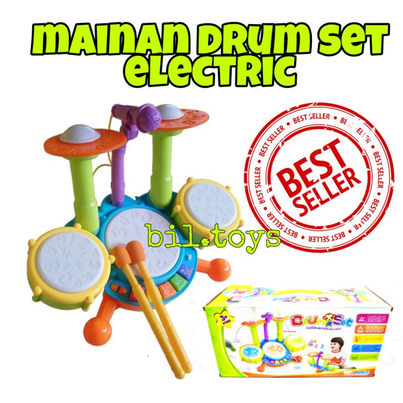 MAINAN ANAK MUSIK DRUM FUNNY JAZZ DRUM BABY DRUM ANAK MAINAN ANAK EDUKASI DRUM SET ELECTRIC