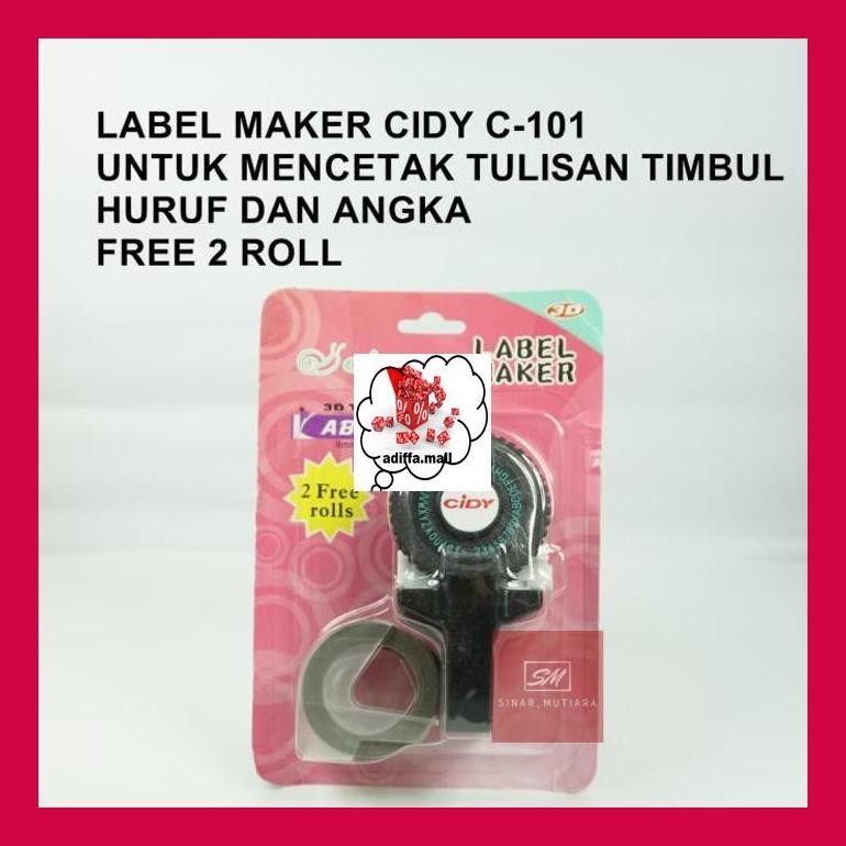 

474S0T5D Cidy Dymo Embossing Label Maker - Hitam Mytpjd80E