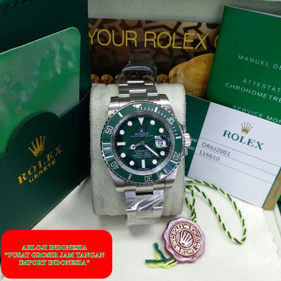 New Arrival Jam Pria Rolex Submariner Hulk Swiss Clone Gransi 1th
