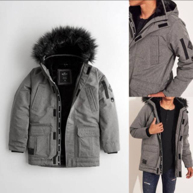 hollister faux fur lined parka