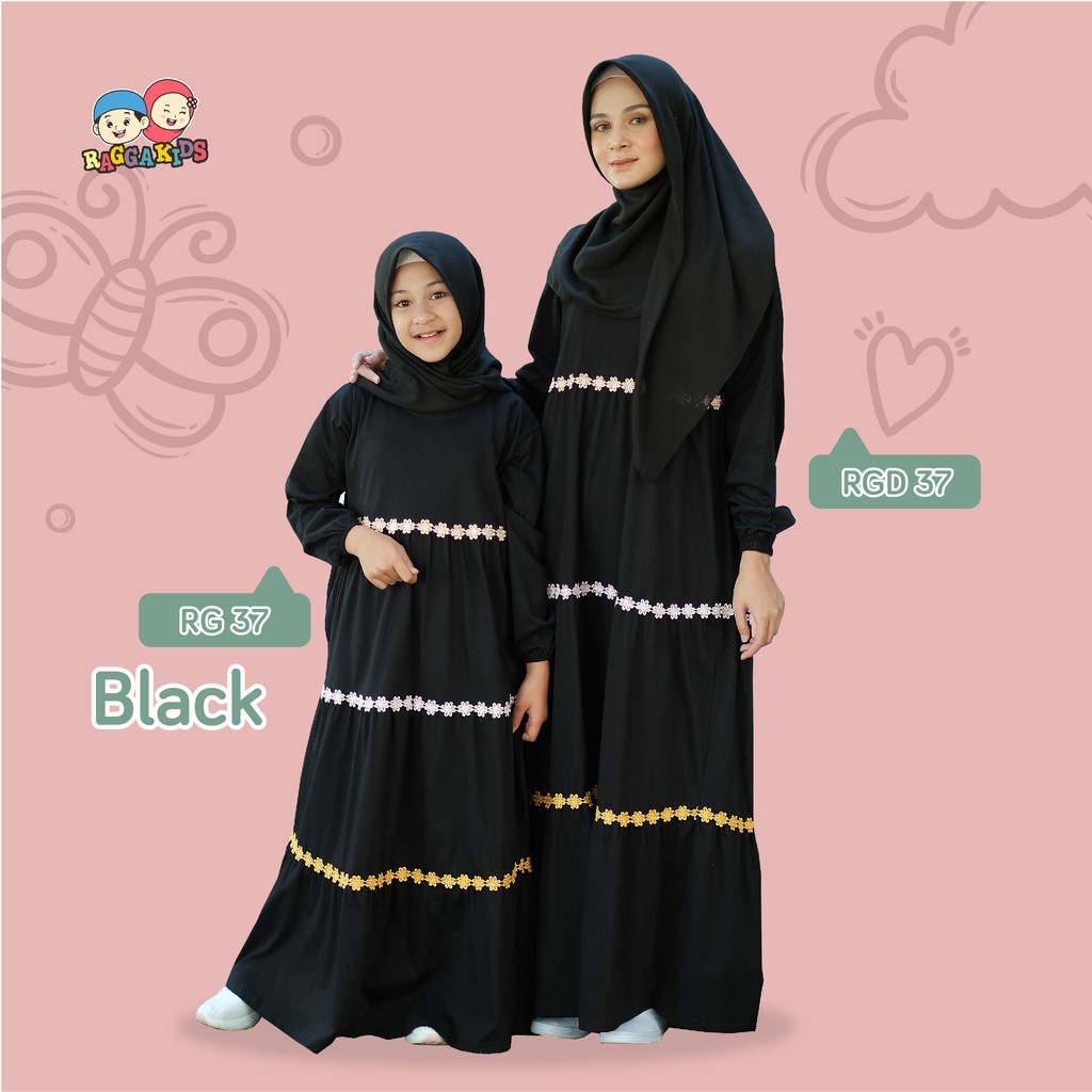 Gamis Anak Perempuan Remaja Tanggung Dewasa Couple Terbaru Branded Bahan Kaos Nyaman Adem Raggakids RG 37