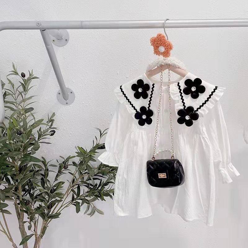 【Happy Baby】0-4Tahun QZ-91  Dress Motif Bungga anak perempuan/Gaun putri lengan panjang  Fashion Anak