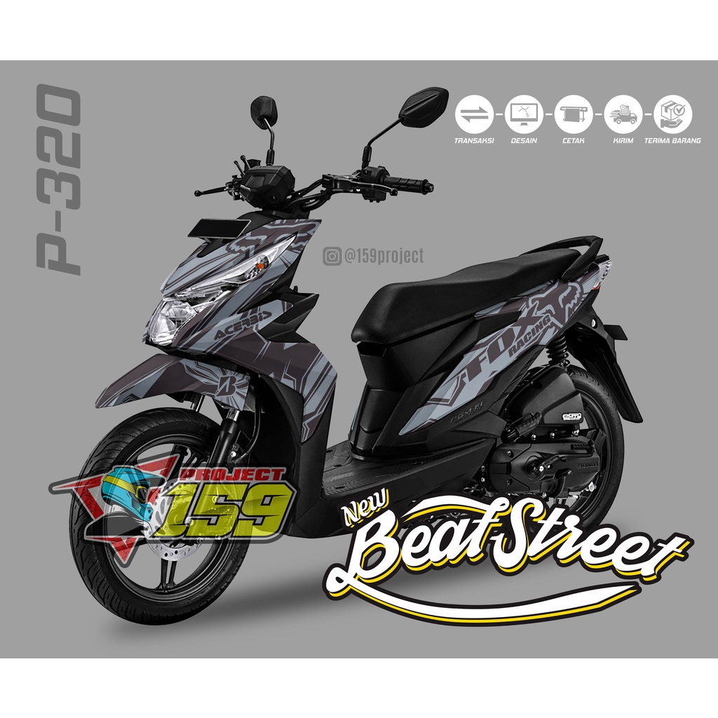 Stiker Motor Beat Street 2017 - P-320 Dark Grey Fox Livery