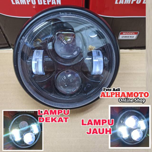 Lampu depan daymaker bulat harley led w175 cb tiger ...