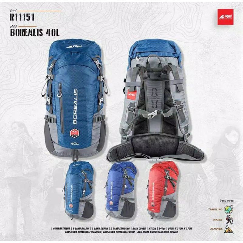 Tas Semi Carrier Rei Borealis 40L Tas Ransel Rei Borealis Original