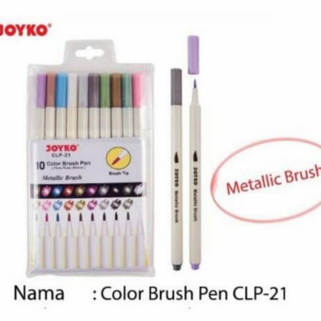 

[[COD]] Metalic Color Brush Pen CLP-21 Joyko 10 Warna PROMO Kode 702