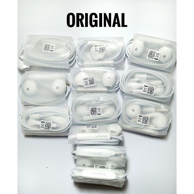 Headset / Handsfree Ori Copotan Oppo Vivo Earphone Universal Stereo 3.5mm AUX Bass