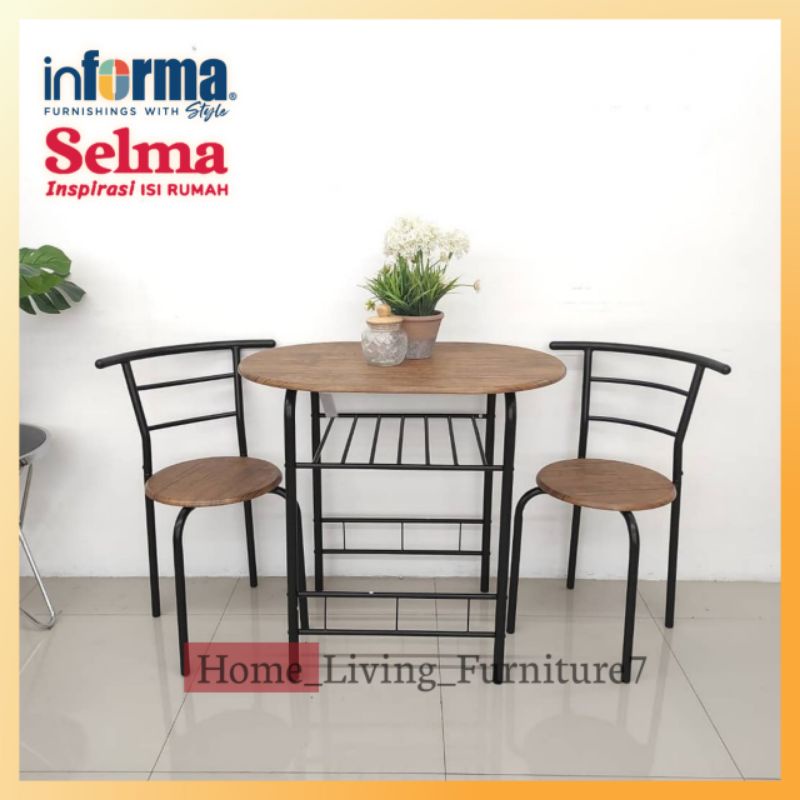Selma Meja makan set 1 meja 2 kursi hana by inForma