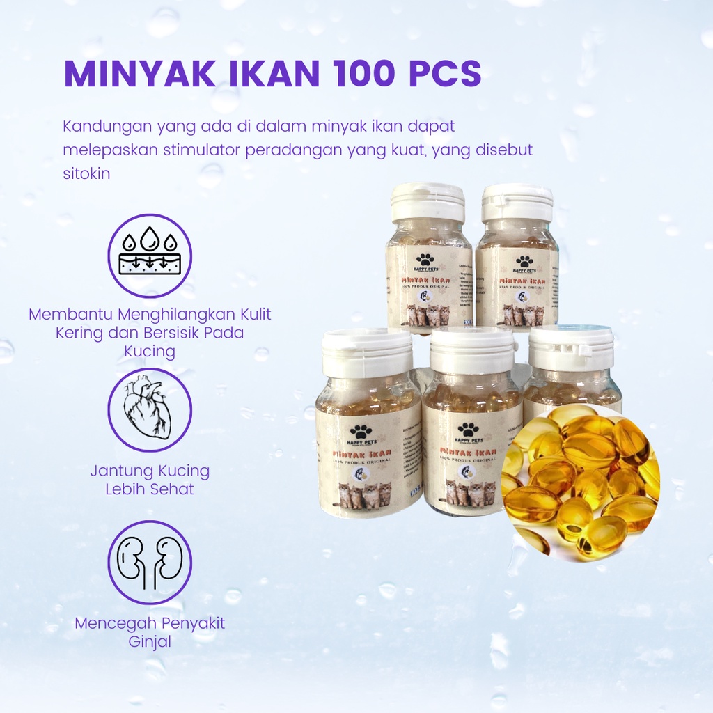 Fish oil - Minyak ikan untuk kucing (vitamin kucing) Pembelian minimal 20 butir