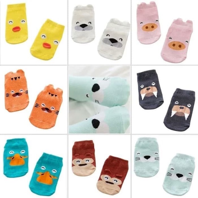 kaos kaki anak bayi korea anti slip karakter ok  god  god