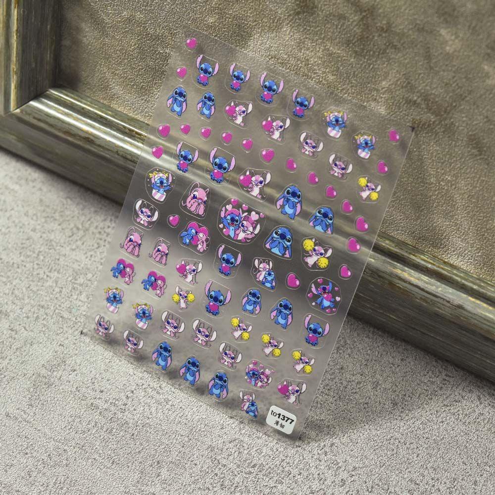 Mxbeauty Kartun Stiker Kuku Wanita Beruang Kelinci Manikur Aksesoris Stitch Nail Art Dekorasi