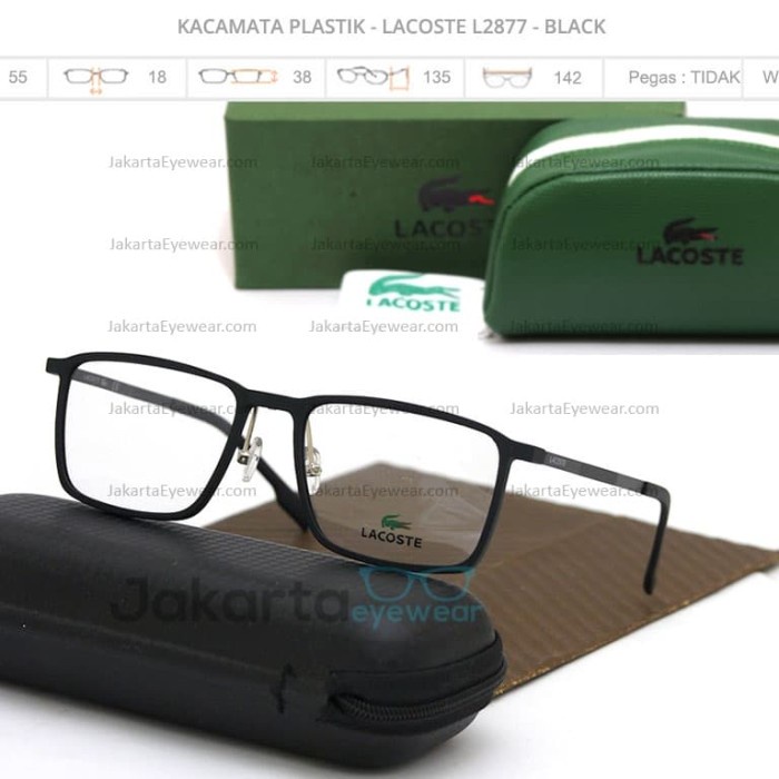 40nf0g Gratis Lensa Minus Kacamata Pria Frame Lacoste Shape L2877 Premium - Photochromic Fr020F