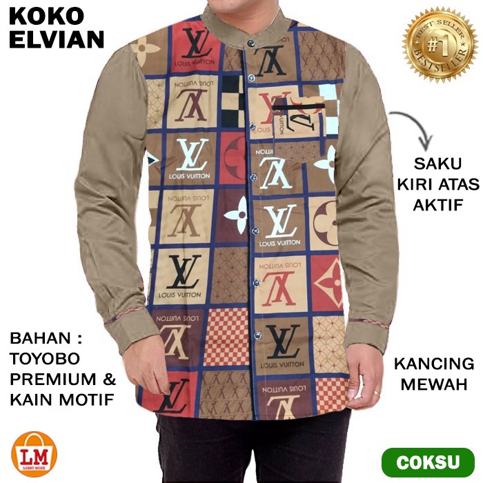 Baju koko Arab pengajian koko kurta premium lengan 3/4 lengan panjang L7M8 dewasa pria murah polos j