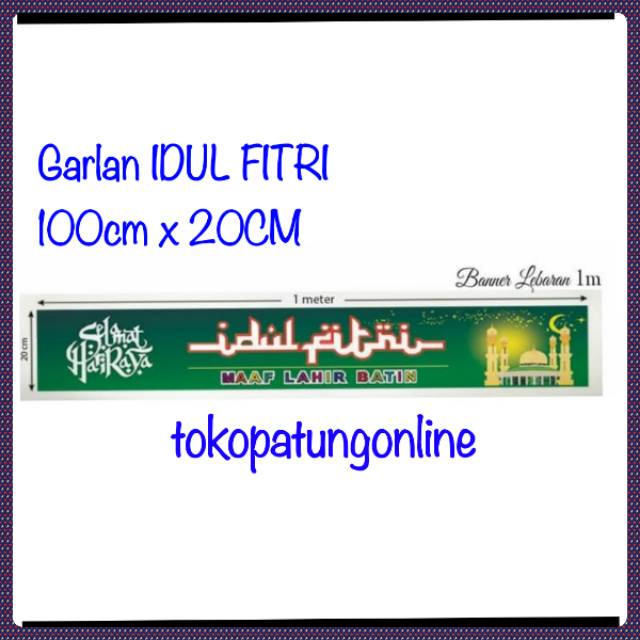 Garlan Idul Fitri Tulisan 100cm x 20cm