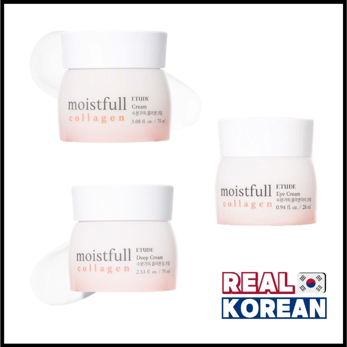 Etude House Moistfull Collagen Deep Cream / Moistfull Collagen Cream 75ml / Moistfull Collagen Eye Cream 28ml (21 AD)