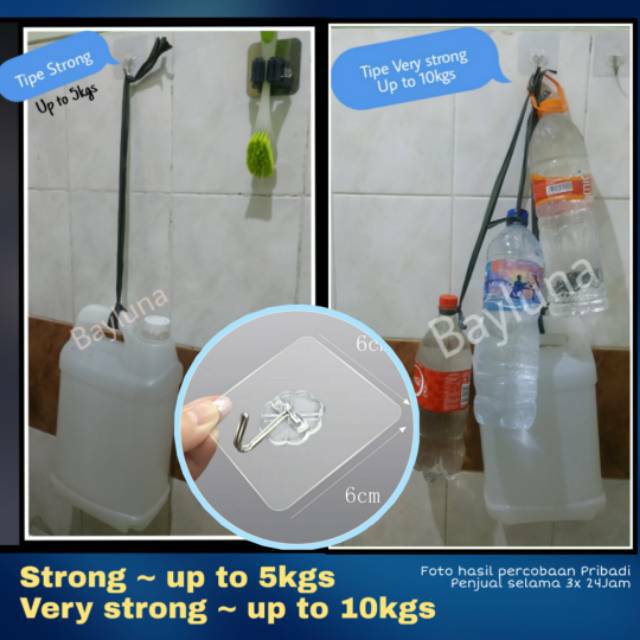 Super Strong up to 10kgs strong Hanger Hook Gantungan tempel gantungan Handuk Kamar Mandi  Kuat