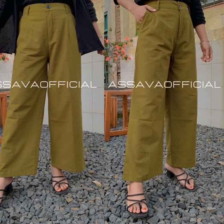 ⇚ YUKA SLIM CULLOTE - KULOT LINEN HIGHWAIST - LEA PANTS CELANA KULOT LINEN HIGHWAIST PREMIUM - CELAN