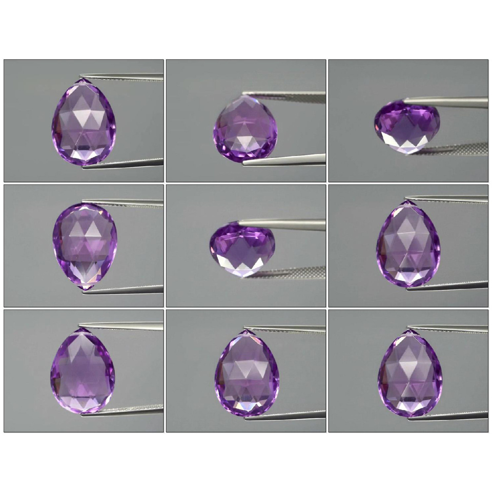 VVS Briolette Drilled Rose-Cut 9.95ct 17x13mm Natural Unheated Purple Amethyst Uruguay AT196