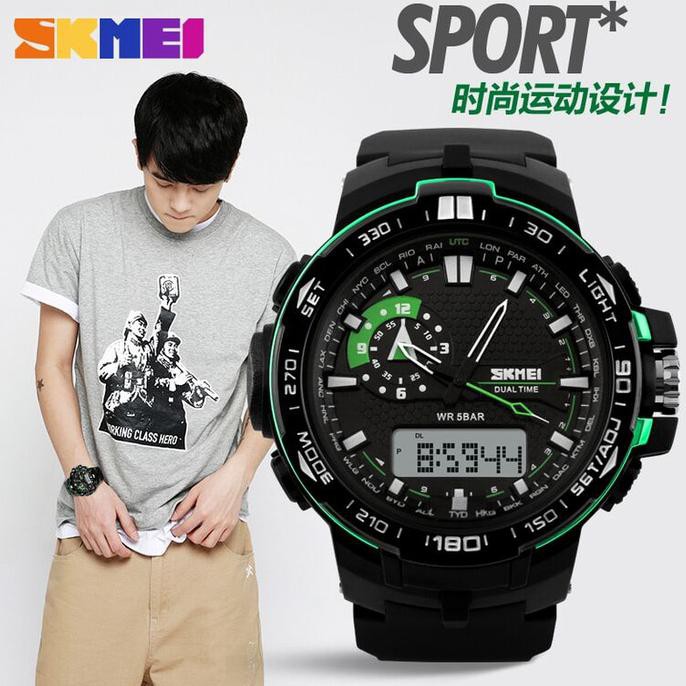 Jam Tangan CASIO Original SKMEI Casio Sporty Anti Air Model Baru - Putih
