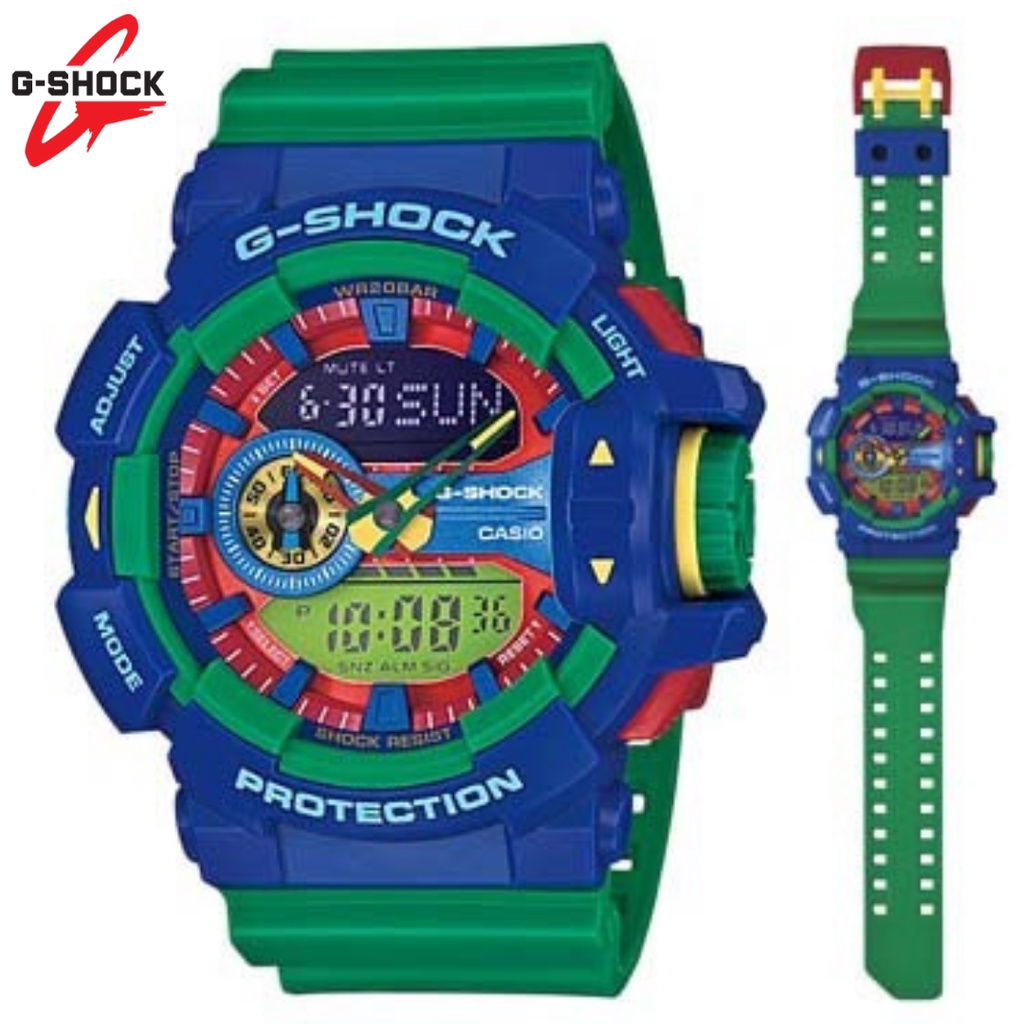 CASIO GSHOCK GA-400 DUALTIME ANALOG DIGITAL BOX FULLSET - FITUR ACTIVE