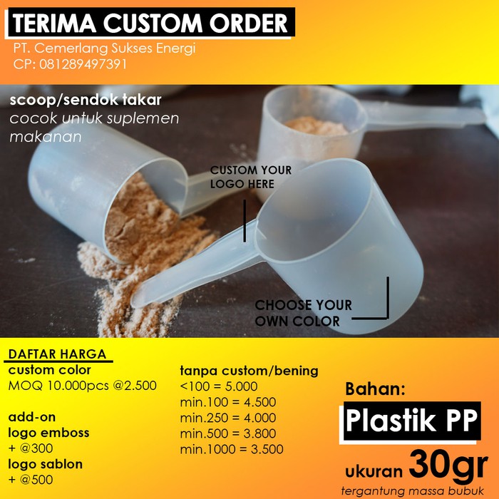 SCOOP UNTUK WHEY PROTEIN :) untuk ECERAN GAN...