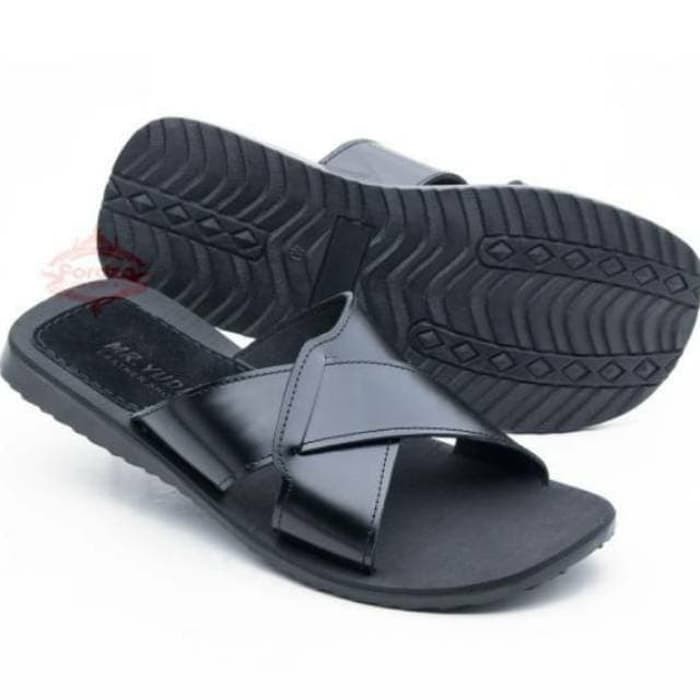 Sandal Kulit Pria Original Sendal Studio Embossed Lacoste 065