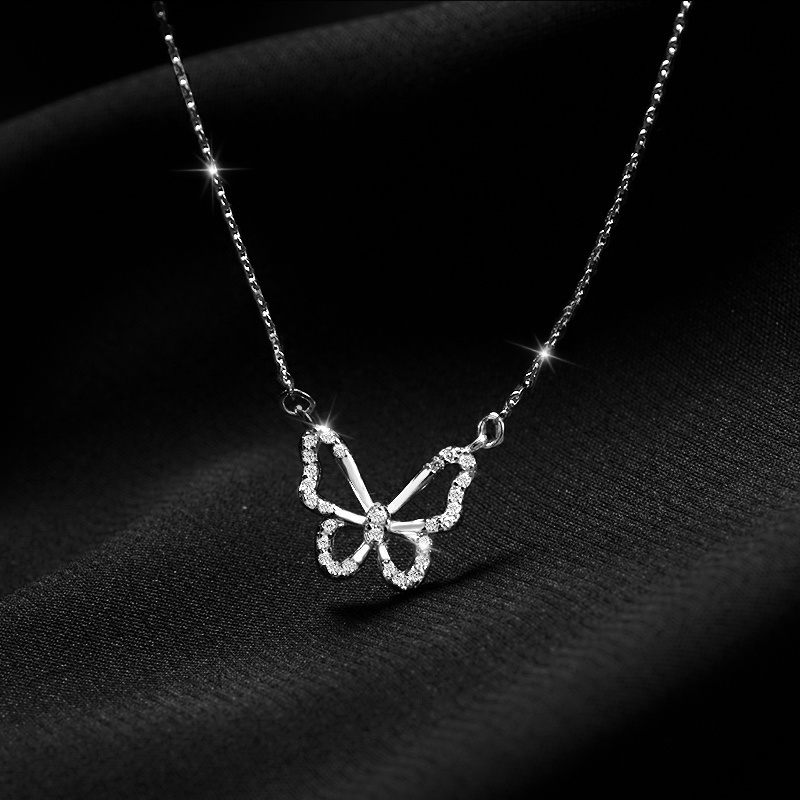 Magic789 Lovely Hollow Crystal Butterfly Choker Necklace for Women Girls Korean Fashion Jewelry