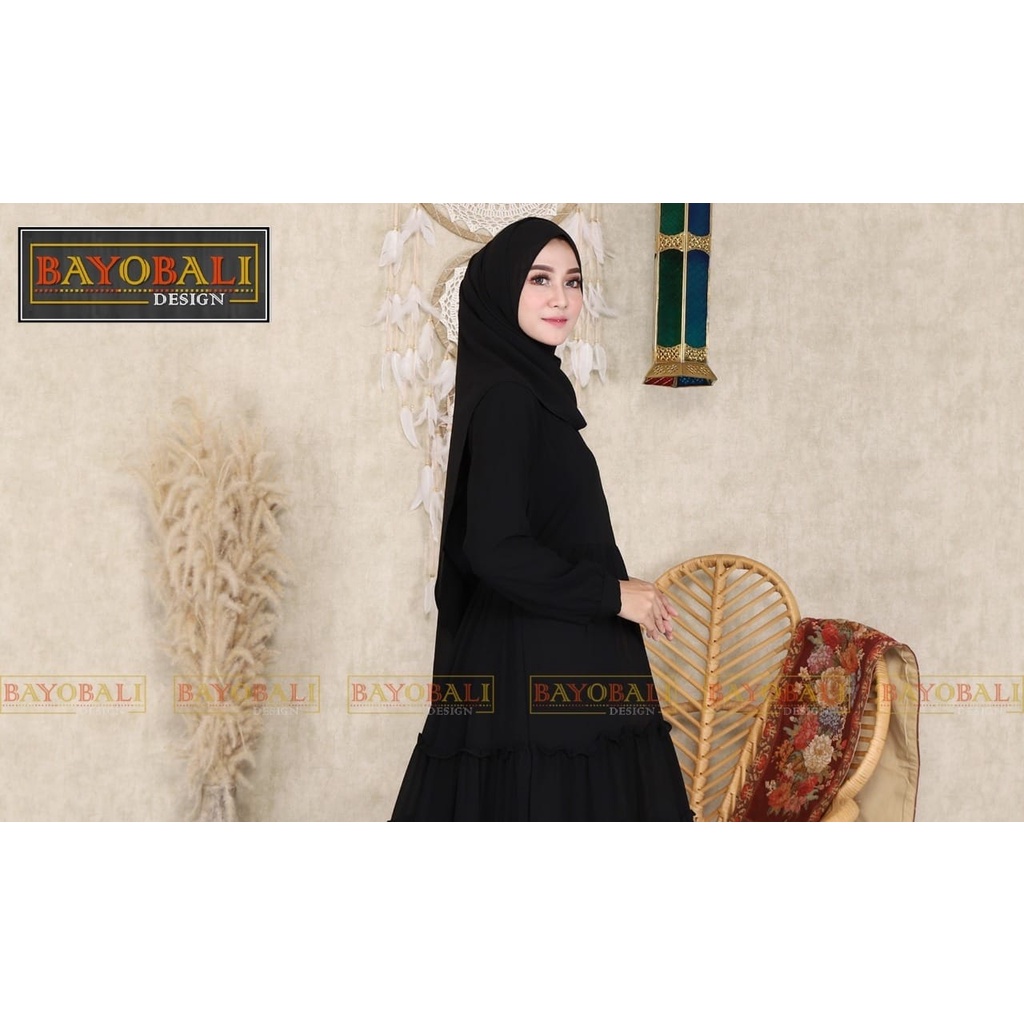 Baju Gamis Wanita Terbaru | Gamis Ceruty Babydoll Jumbo|Fashion Muslim Wanita Termurah |Gamis syari-Hitam