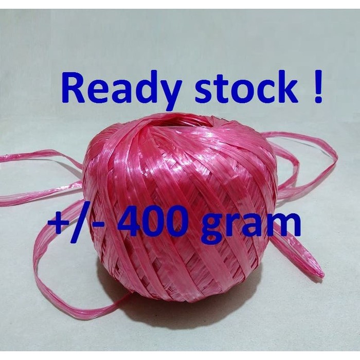 Langsung Order Tali Plastik Rafia Warna Merah Gulungan Besar ikat jahit karung - pink Limited