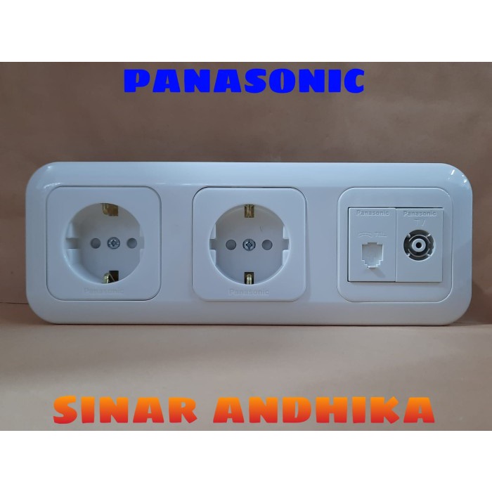 STOP KONTAK DOUBLE (CP)+MODUL TELEPON+TV PANASONIC WEJ 7823 216401