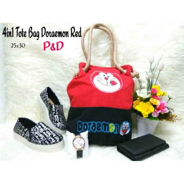 Tas Paket 4in1 / Tas Paket 4 in 1 Doraemon Bag