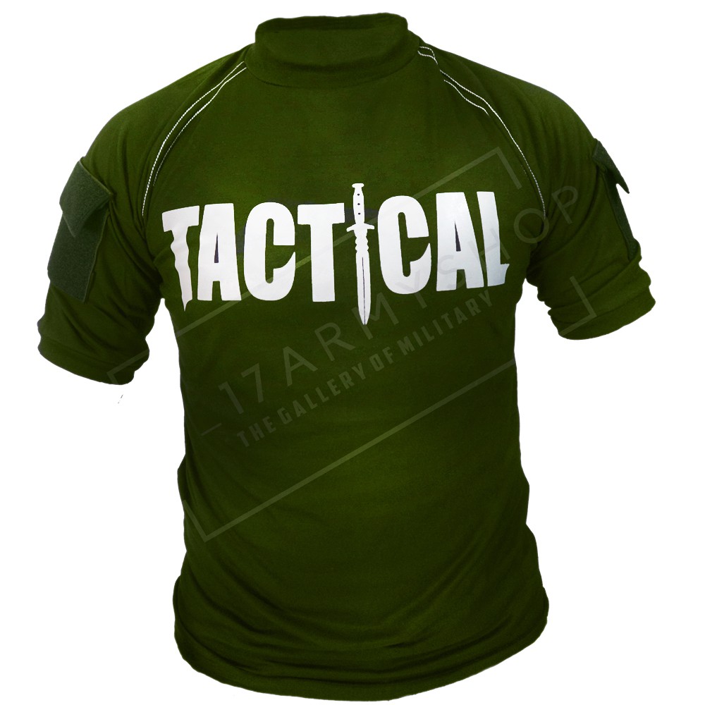 Kaos Tactical Pendek Hijau Katun Combed