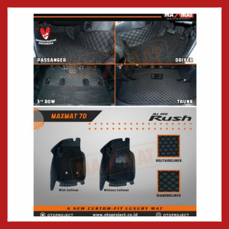 Karpet Lantai Mobil Rush/ Terios 2018up + Coil Mate