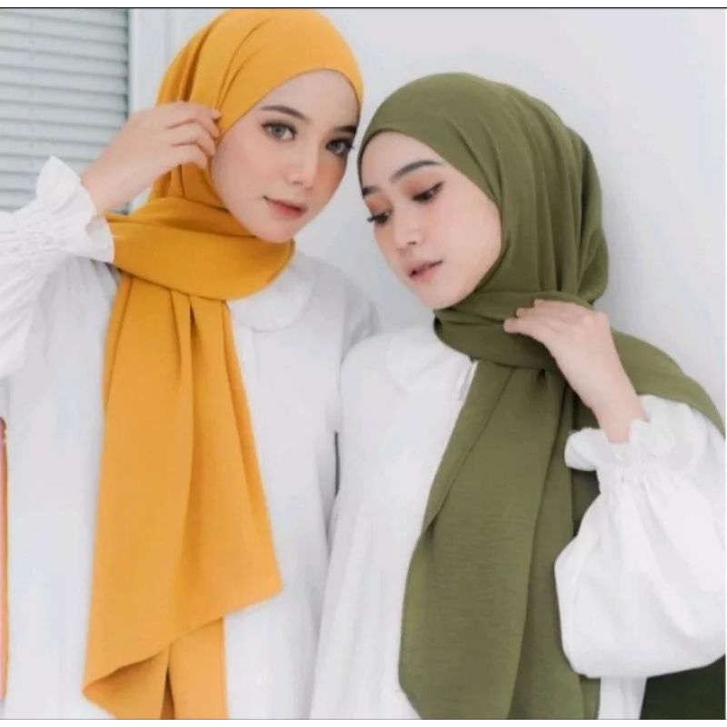 (Bisa COD)PASHMINA CRINKLE AIRFLOW COTTON SHWAL UKURAN 180X75CM