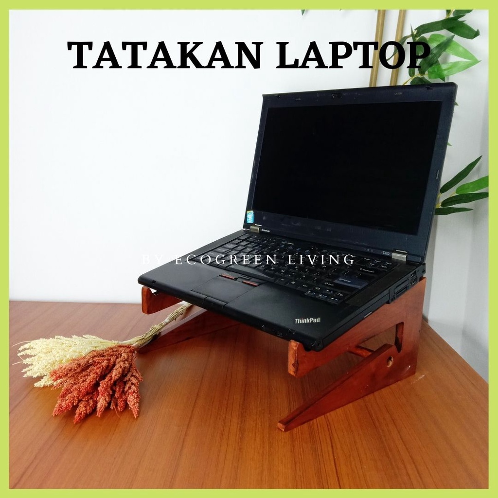 COD - Stand Holder Laptop Stik Kayu Meja Stand Monitor Portable Unik Minimalis