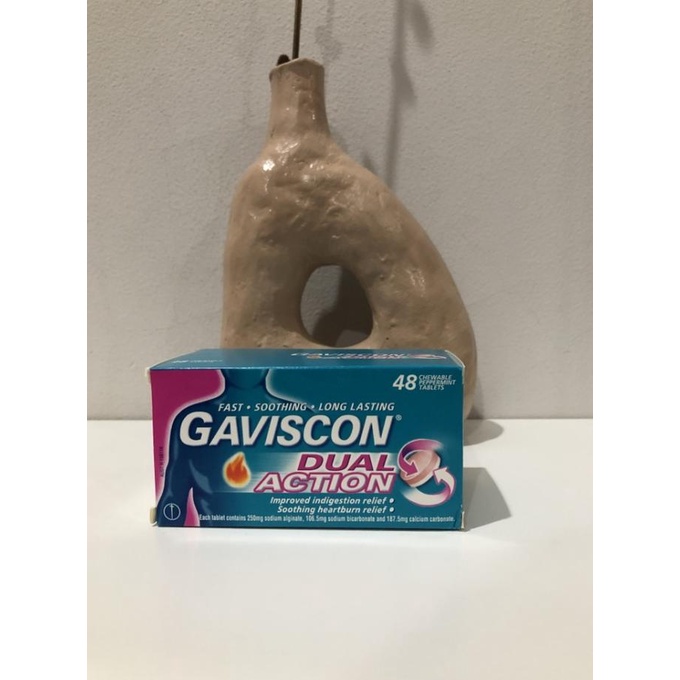 [[ Eferiusaya ]] Gaviscon dual double action 48 tablet kunyah obat lambung pencernaan