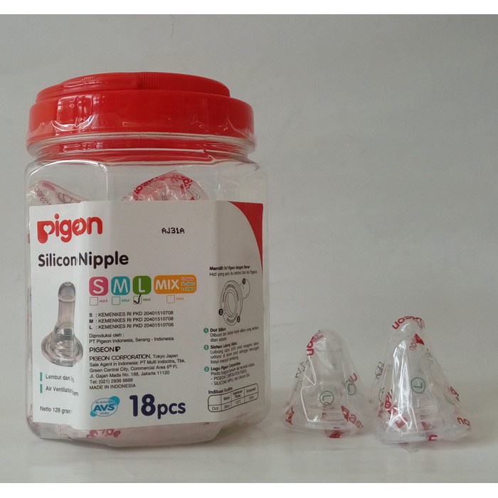 PIGEON STANDARD Botol Susu Bayi 50ml / 120ml / 240ml Standar Assort + SILICONE NIPPLE / Dot Silikon Slim Neck Baby Bottle