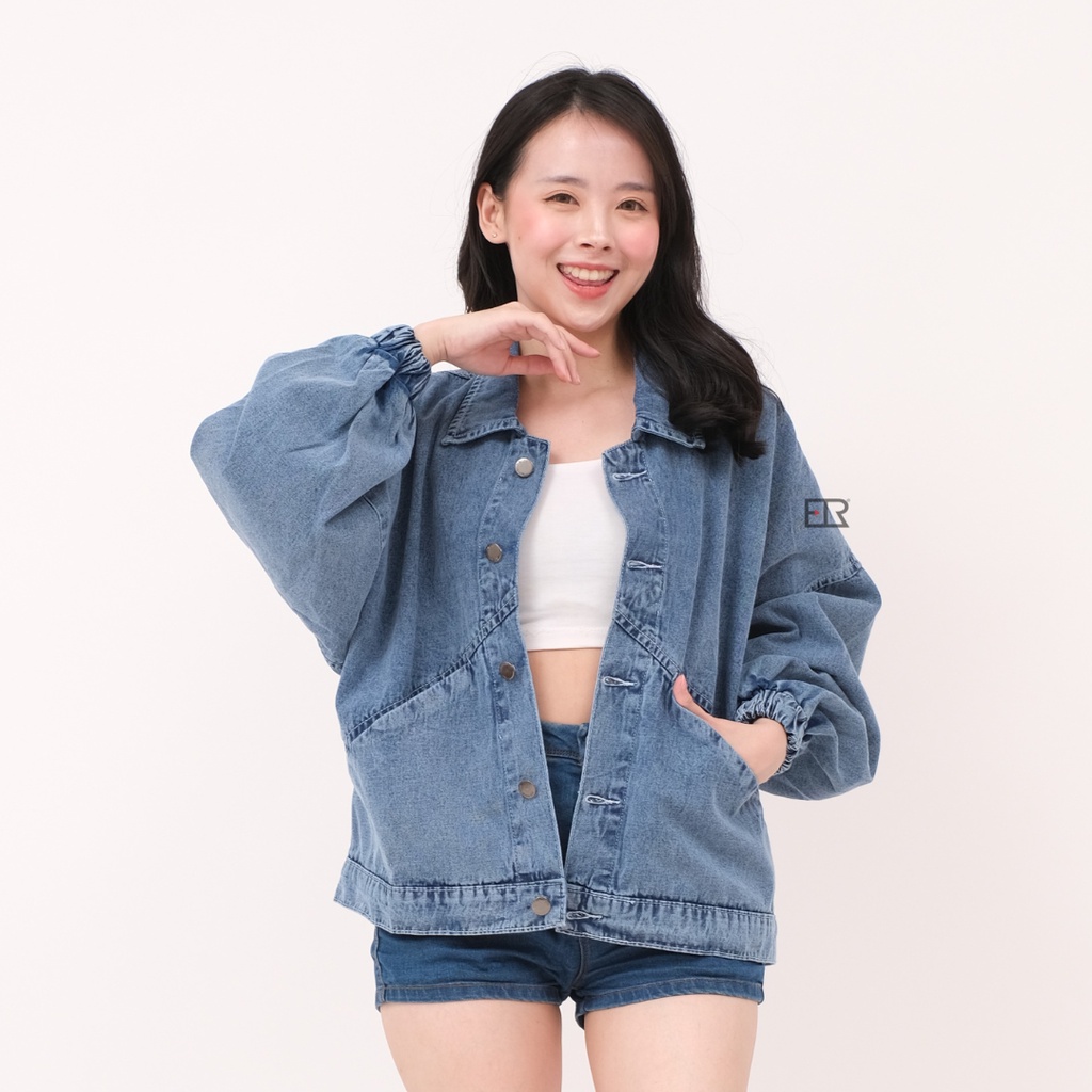 Jual Jacket Jeans Oversize Lengan Balon Terbaru - Jaket Balon FTR ...