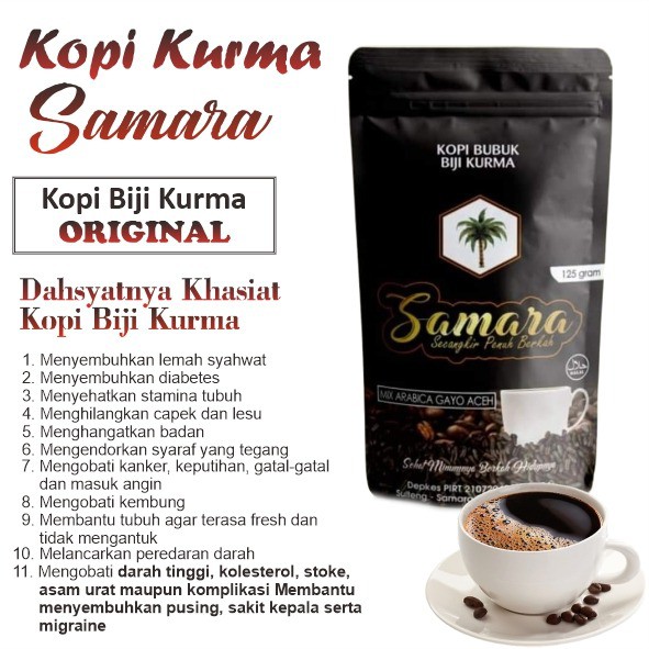 Kopi Kurma Samara Mix Arabica Gayo 125gr / Kopi Bubuk Biji Kurma / kopi Biji Kurma Samara