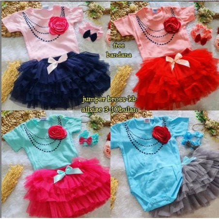 BAJU ANAK BAYI PEREMPUAN JUMPER ROK BAYI CANTIK FLOWER NECKLACE