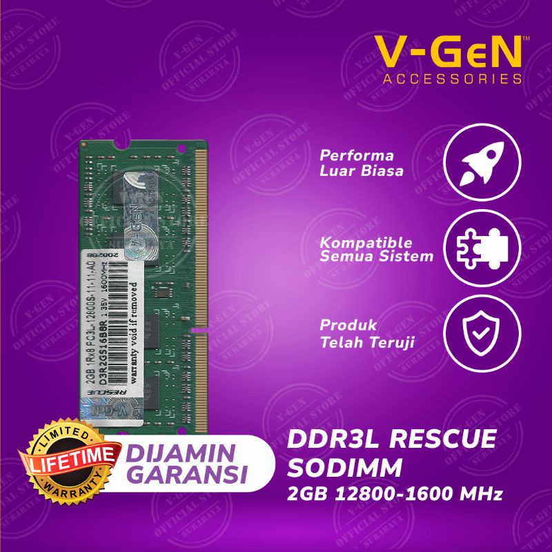 sodim DDR3L 2G 12800/1600 Mhz Low Volt rescue vgen