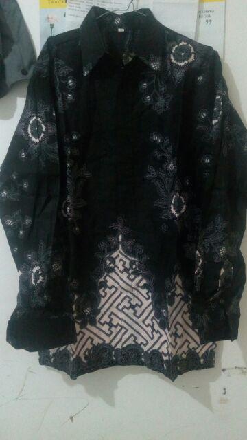 Kemeja Batik Pria Cowok Laki Big Size Jumbo  Fit Xxl Ld 120 Cm Lengan Panjang Hem Kondangan Kerja