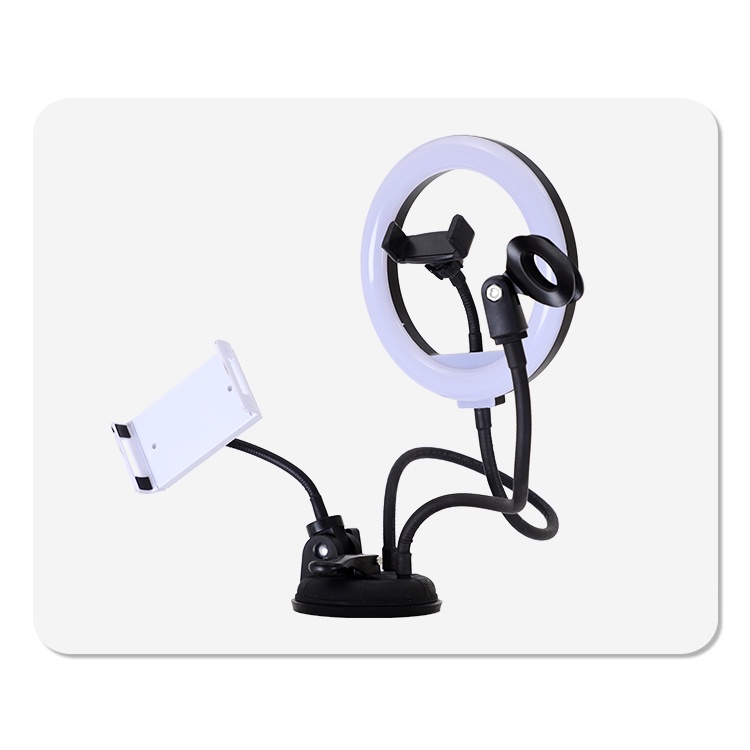 BePotofone LED Selfie Ring Fill Light Dimmable Live Stream Tiktok 8 Inch with 2xHolder - BRL71 - Black