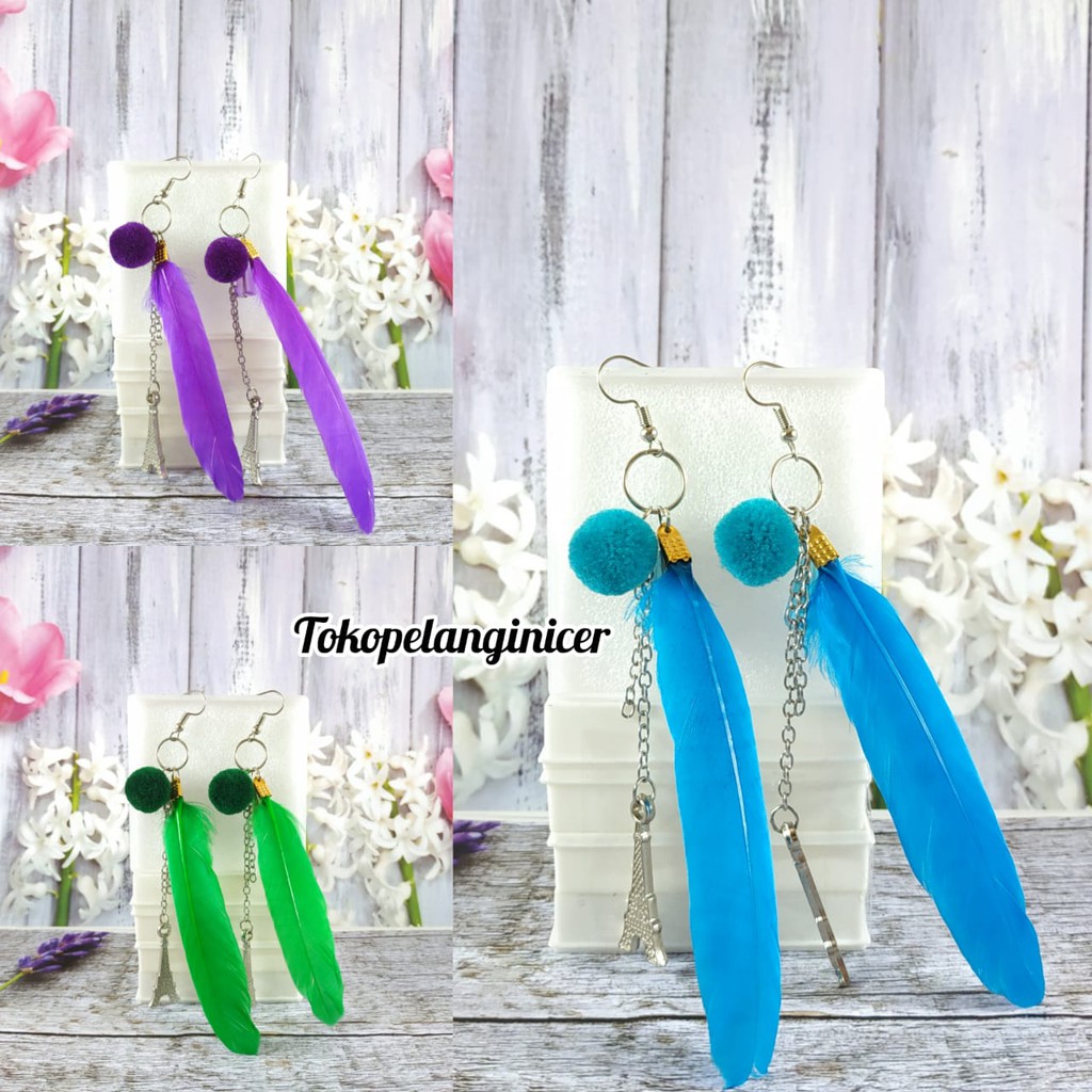 anting kekinian Anting Hijab BULPOM Panjang  Anting fashion  Giwang wanita By Tokopelanginicer