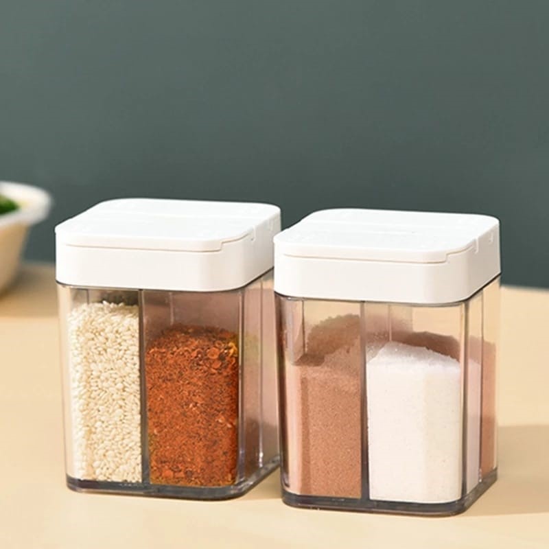 Kotak Bumbu Dapur Mini 4S/Tempat Bumbu 4 Sekat Dengan Tutup Geser / Tempat Bumbu 4S /Spices Jar-SC