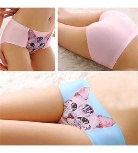 Celana dalam panty panties motif kucing kitten cat pussy 3d seamless tampa jahitan